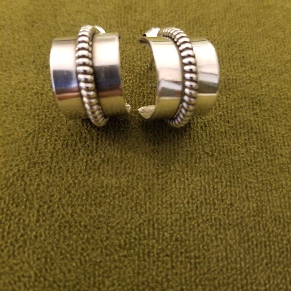 Sterling Silver Pierced Cuff Earrings